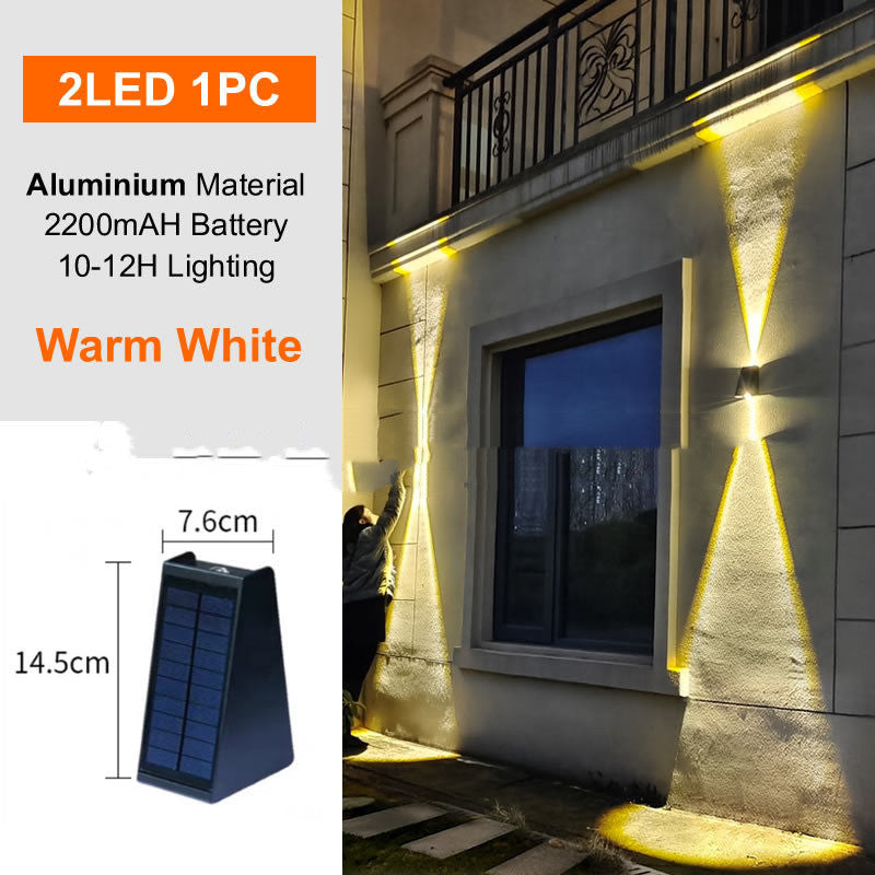 LuxeBeam Modern Dual-LED Solar Wall Wash Light – Luxury Solar Wall Illumination