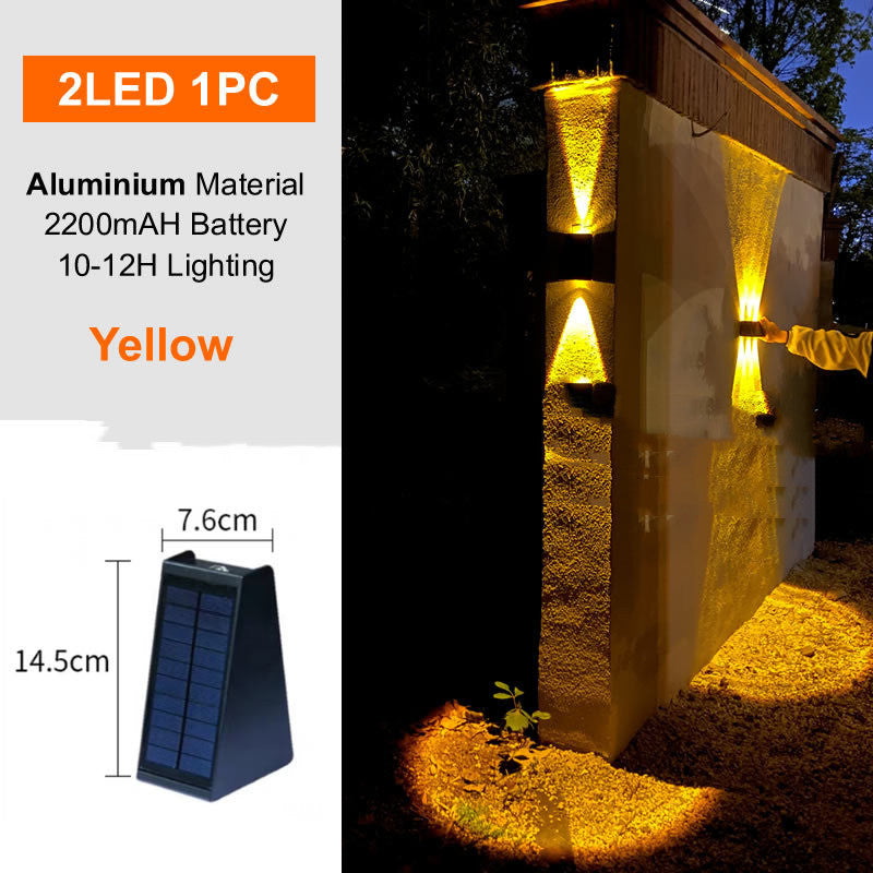 LuxeBeam Modern Dual-LED Solar Wall Wash Light – Luxury Solar Wall Illumination