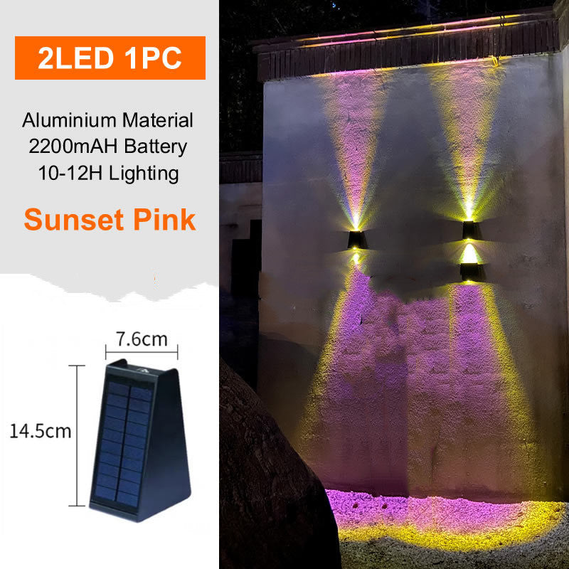 LuxeBeam Modern Dual-LED Solar Wall Wash Light – Luxury Solar Wall Illumination