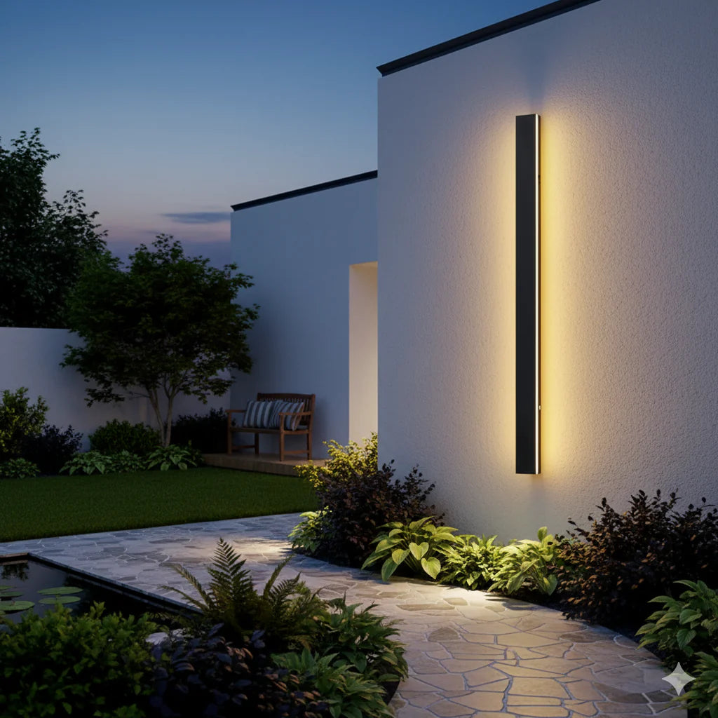 Black Long LED Linear Wall Light – Modern Outdoor LED Wall Lighting