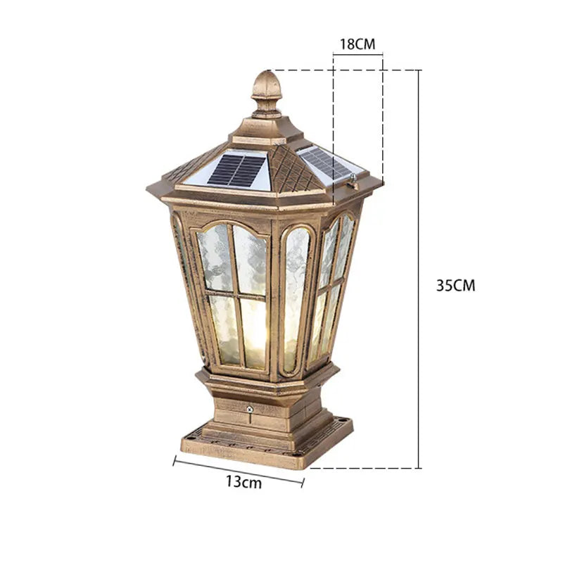 SolarGlow Classic LED Post Lantern – Waterproof Solar Pillar Light for Outdoor Gardens & Entrances