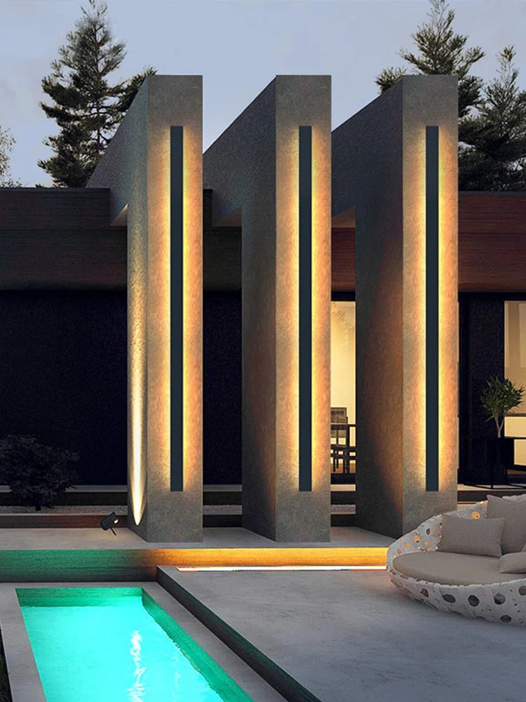 Black Long LED Linear Wall Light – Modern Outdoor LED Wall Lighting