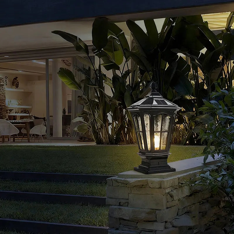 SolarGlow Classic LED Post Lantern – Waterproof Solar Pillar Light for Outdoor Gardens & Entrances