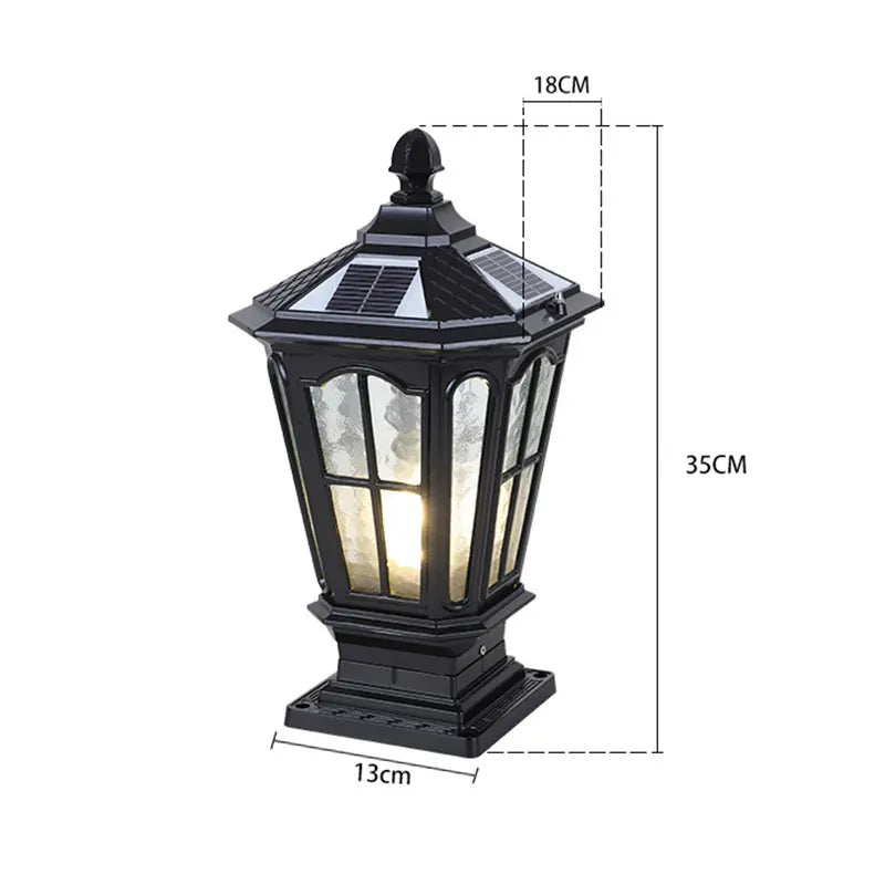 SolarGlow Classic LED Post Lantern – Waterproof Solar Pillar Light for Outdoor Gardens & Entrances