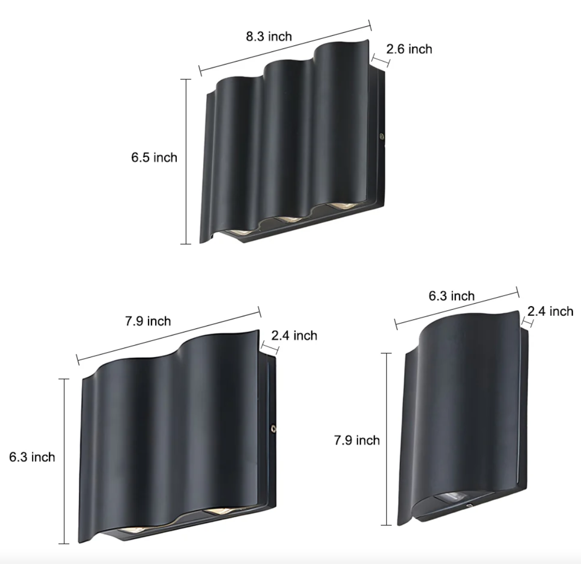 Modern Wave LED Up & Down Outdoor Wall Sconce – Waterproof Exterior Light Fixture