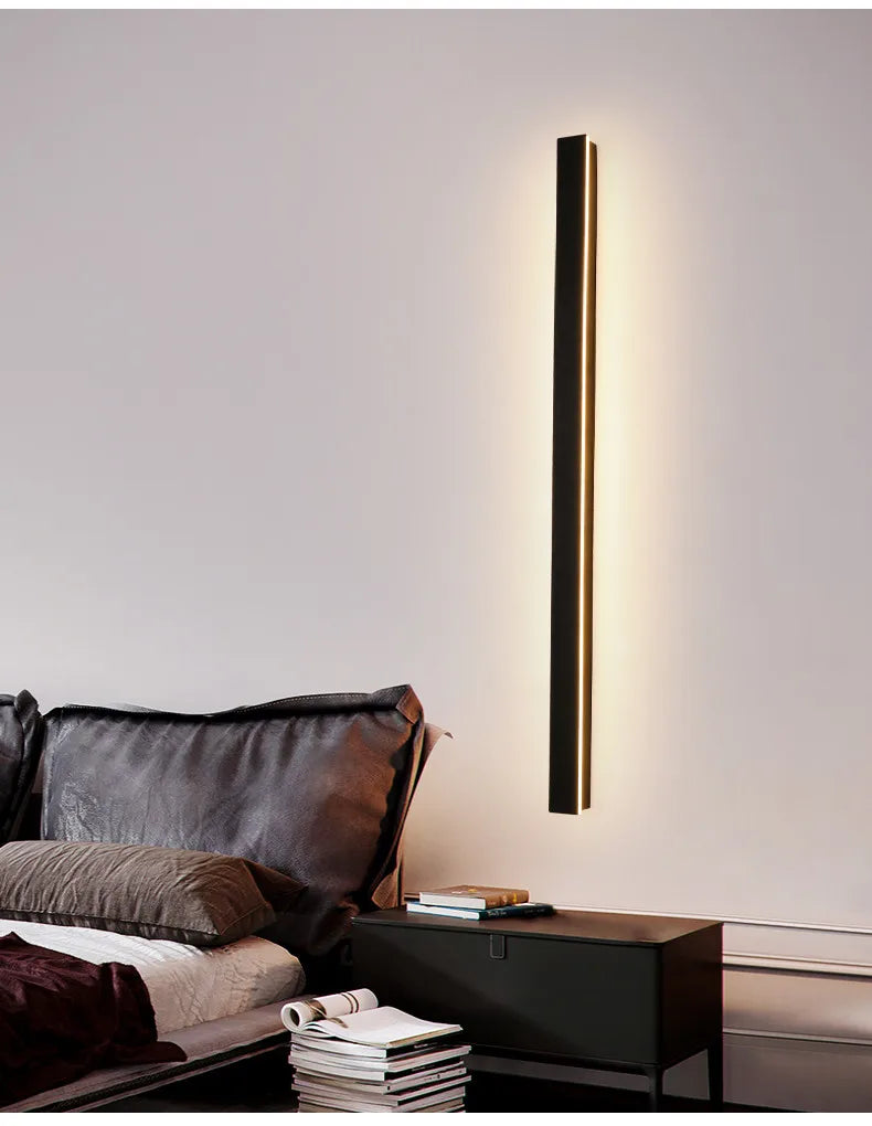 Black Long LED Linear Wall Light – Modern Outdoor LED Wall Lighting