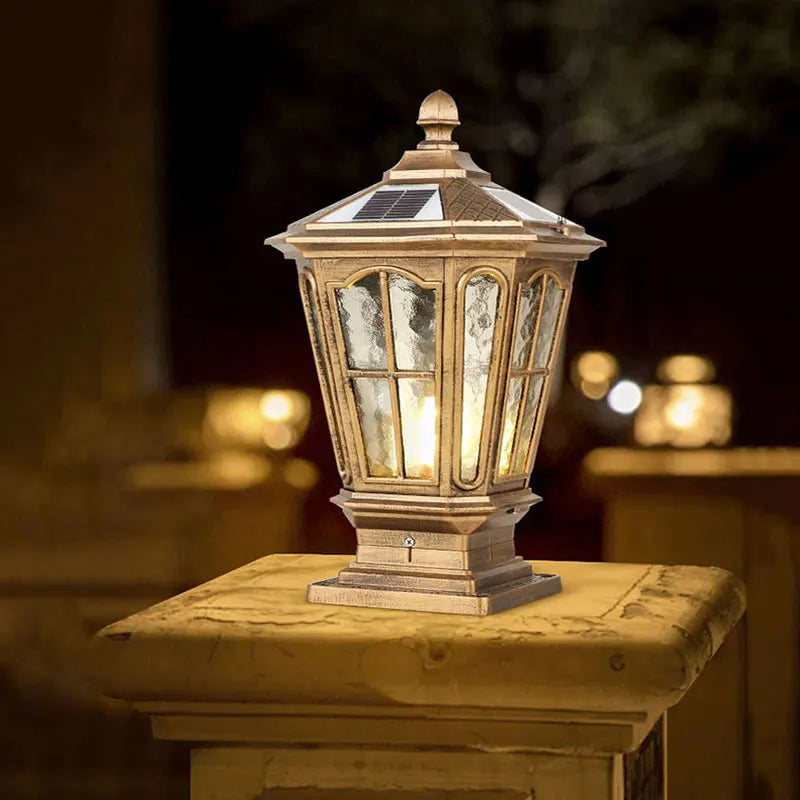 SolarGlow Classic LED Post Lantern – Waterproof Solar Pillar Light for Outdoor Gardens & Entrances