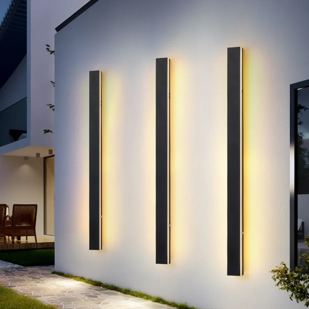 Black Long LED Linear Wall Light – Modern Outdoor LED Wall Lighting