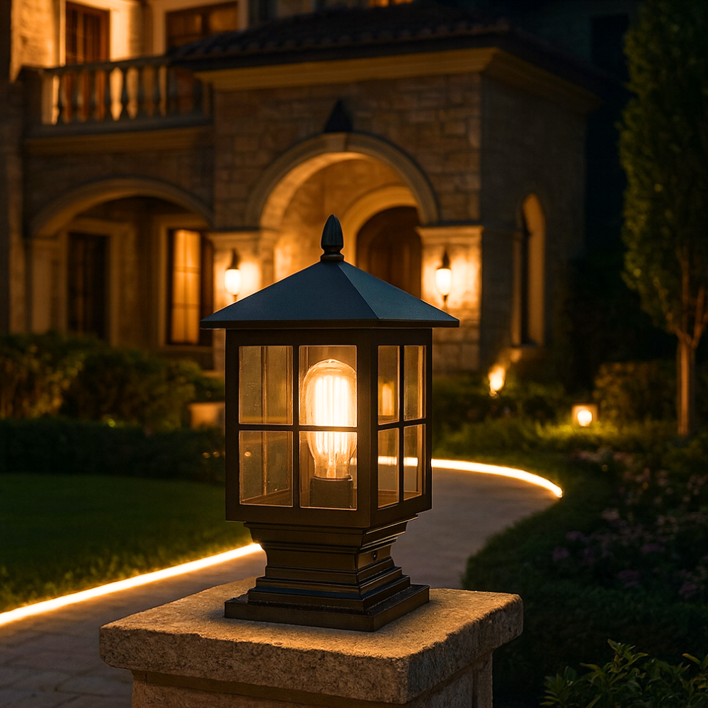 Classic Solar LED Post Lantern – Waterproof Outdoor Garden & Pathway Light